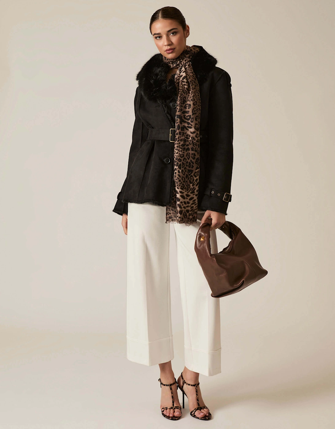 Short Faux Fur Black Coat