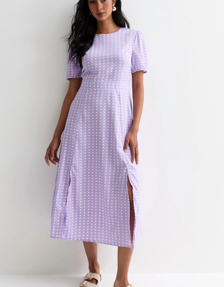 Short Sleeve Maxi Dress in Polka Dot