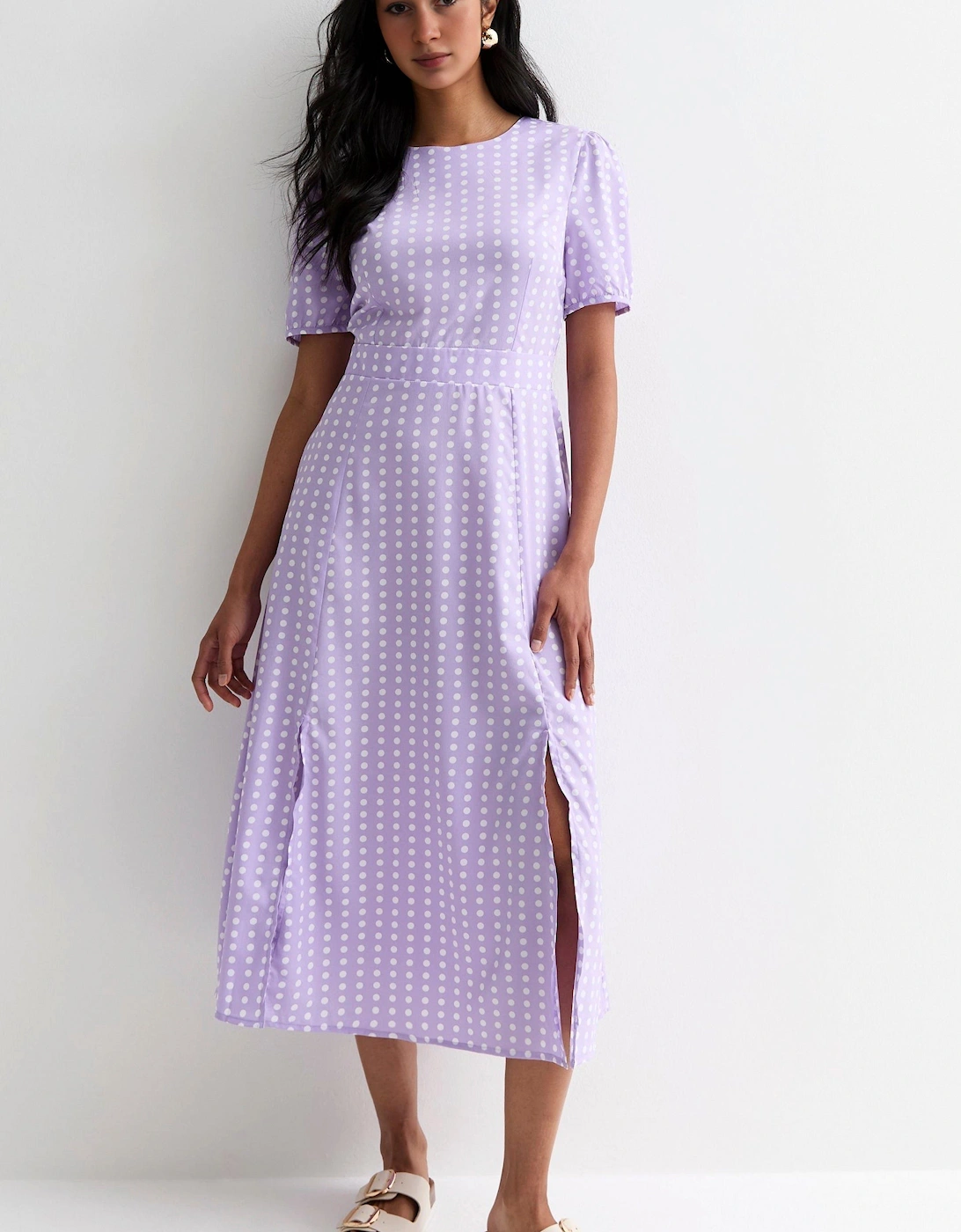 Short Sleeve Maxi Dress in Polka Dot, 2 of 1