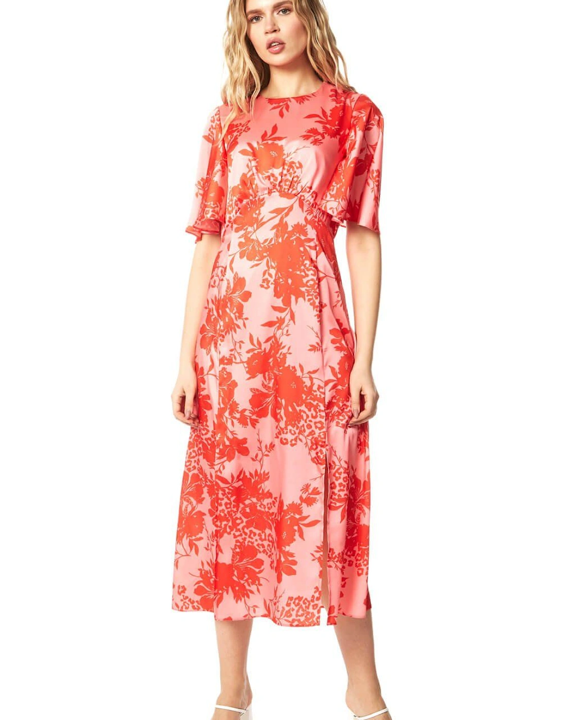Floral Print Oriental Midi Dress, 2 of 1