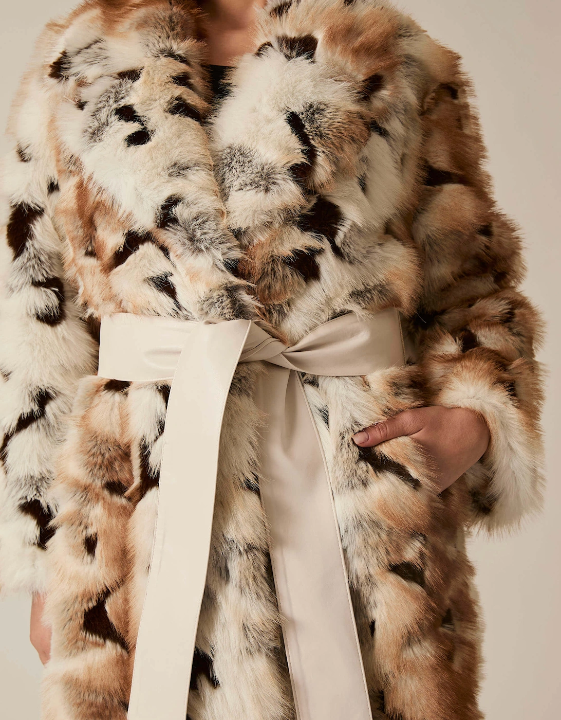 Animal Patchwork Faux Fur Coat
