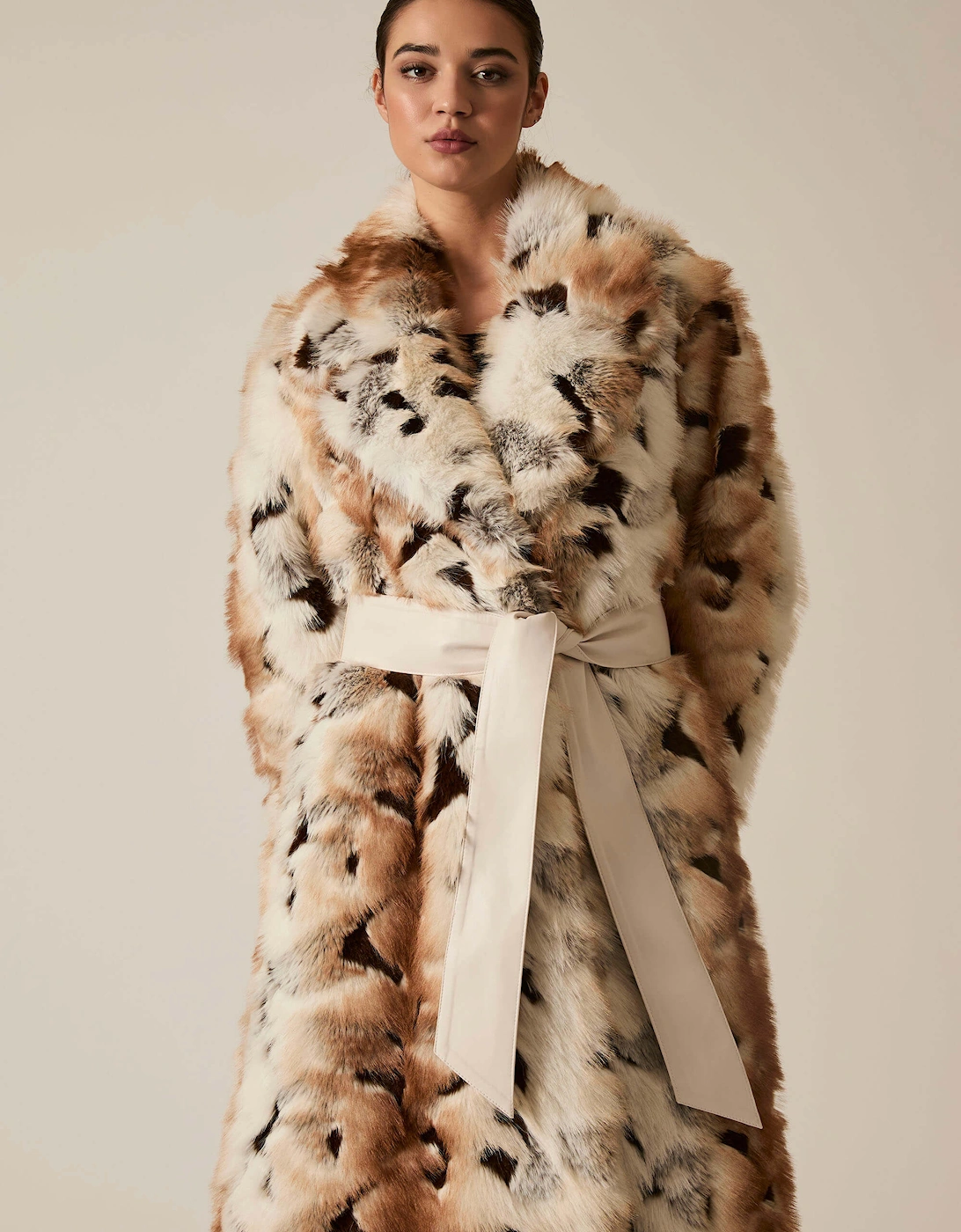 Animal Patchwork Faux Fur Coat