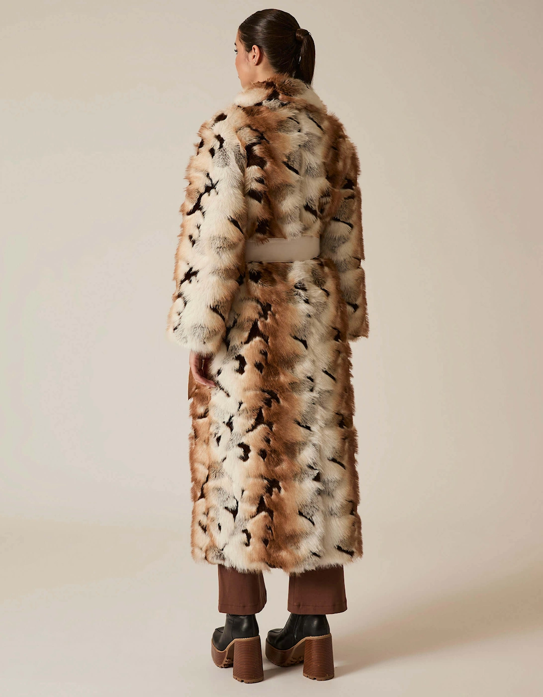 Animal Patchwork Faux Fur Coat