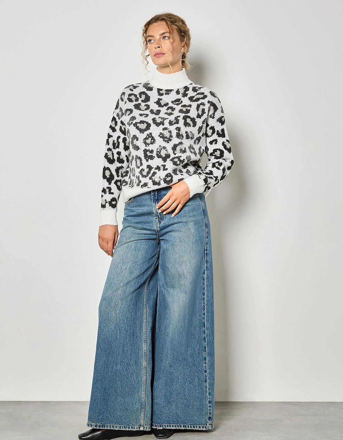 Sequin Leopard Print Jumper, 2 of 1