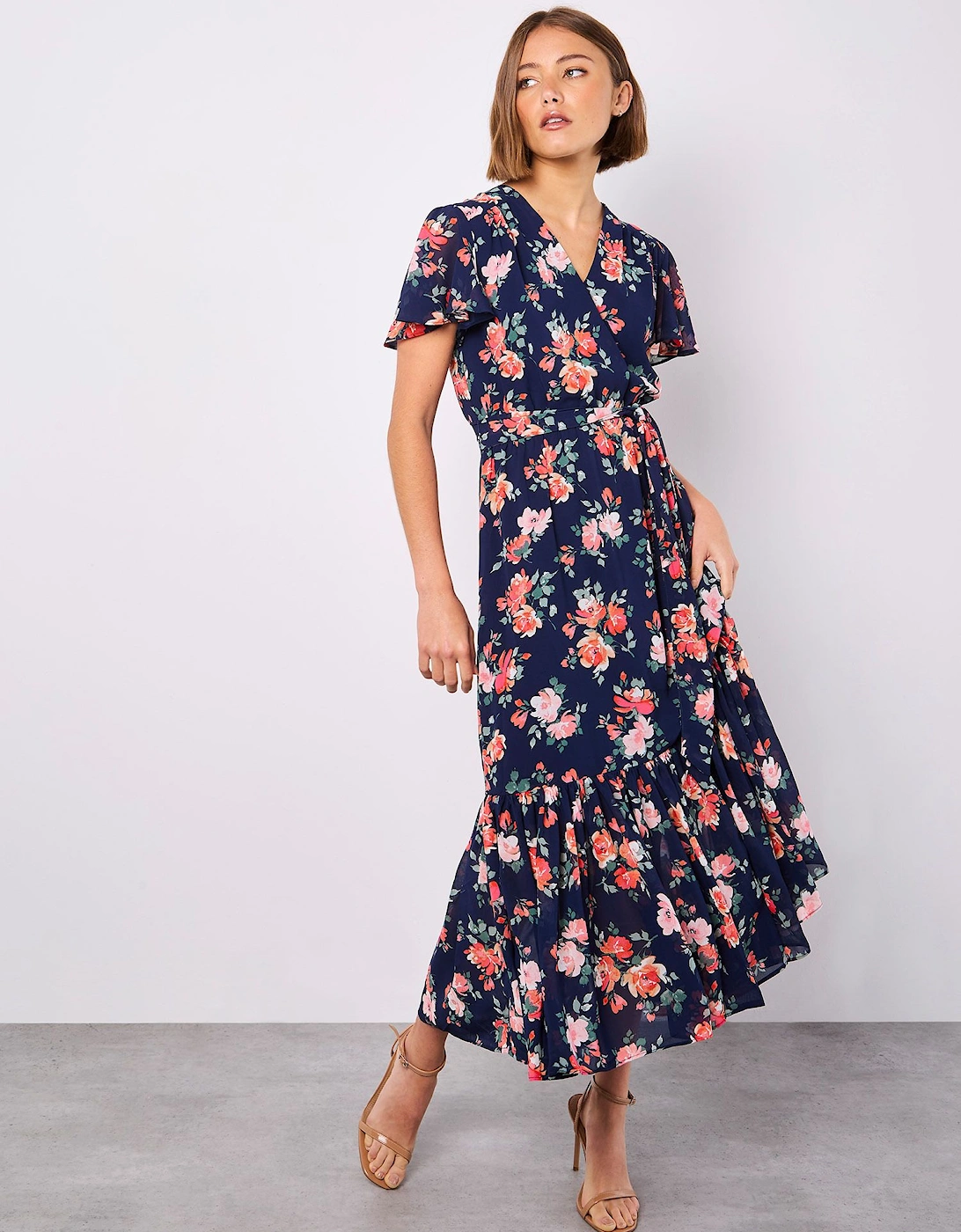 Painterly Roses Wrap Maxi Dress, 2 of 1