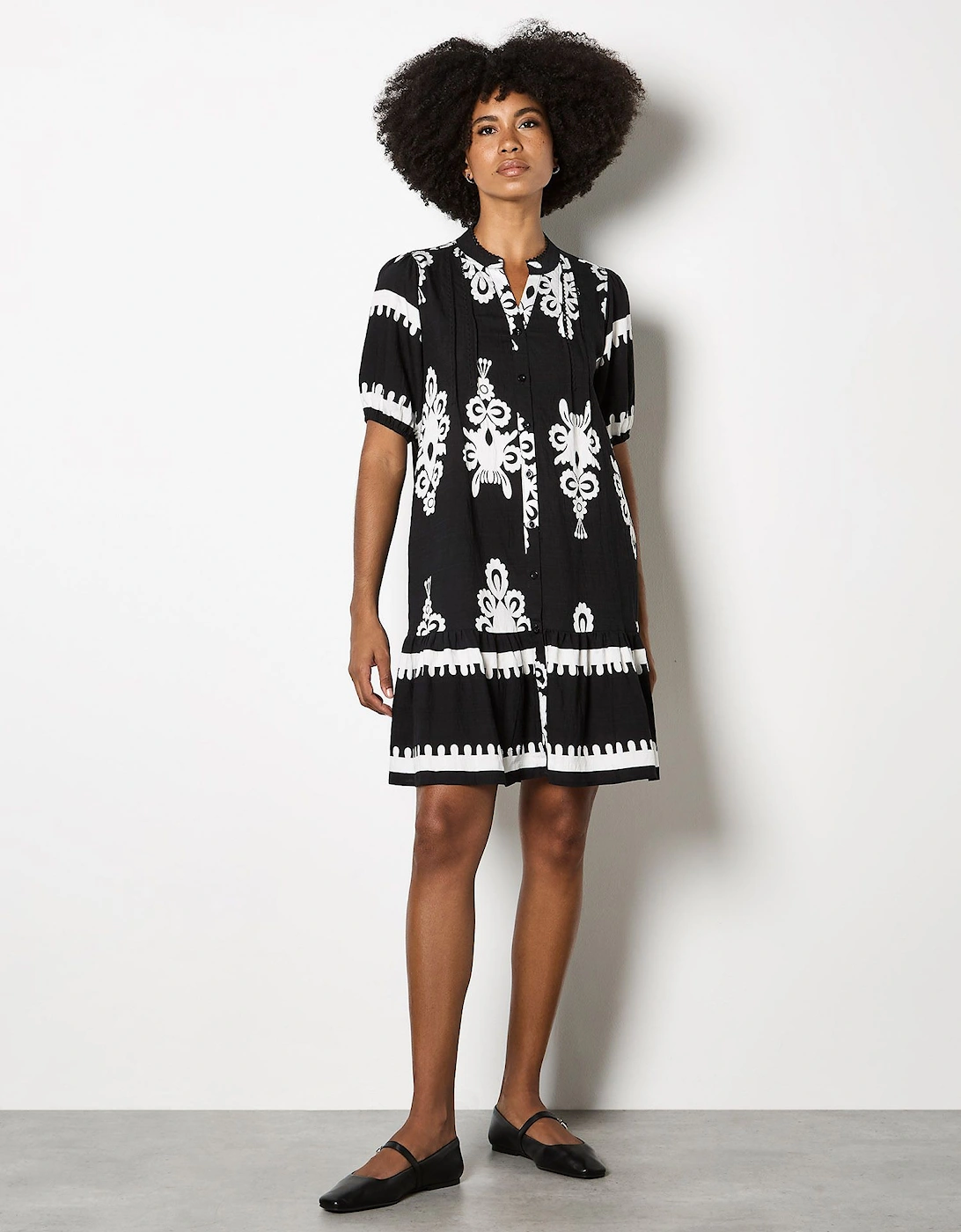 Baroque Print Shirt Mini Dress, 2 of 1