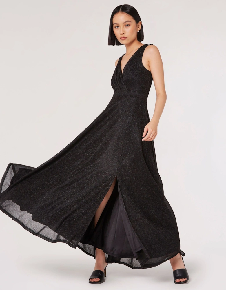 Shimmer Wrap Maxi Dress