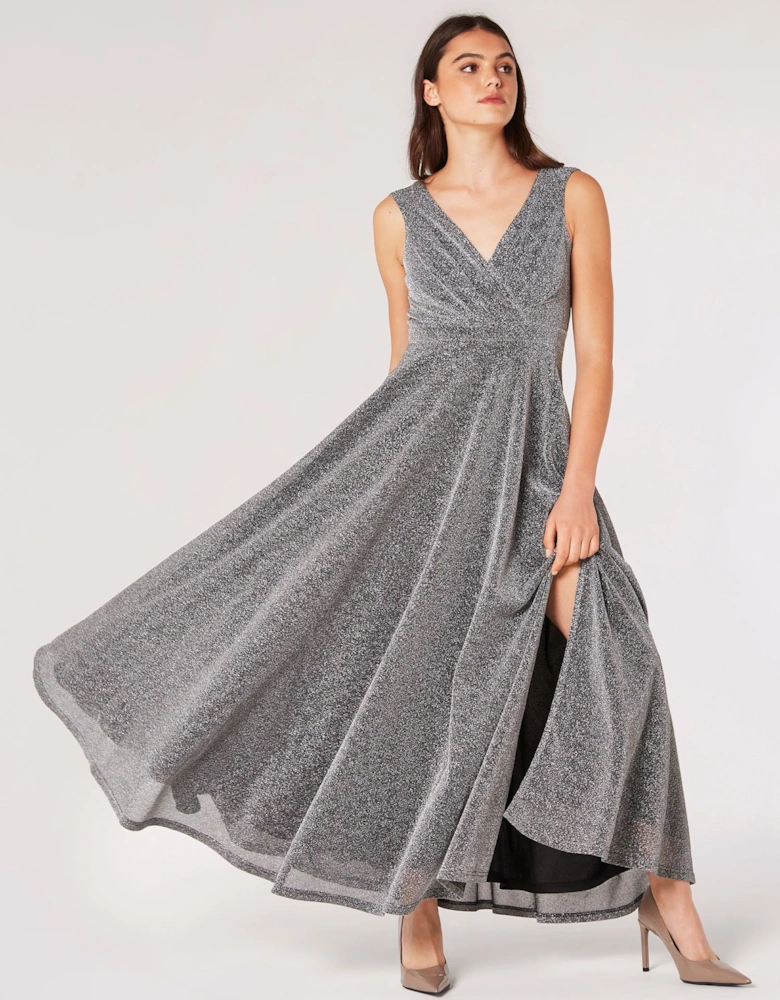 Shimmer Wrap Maxi Dress