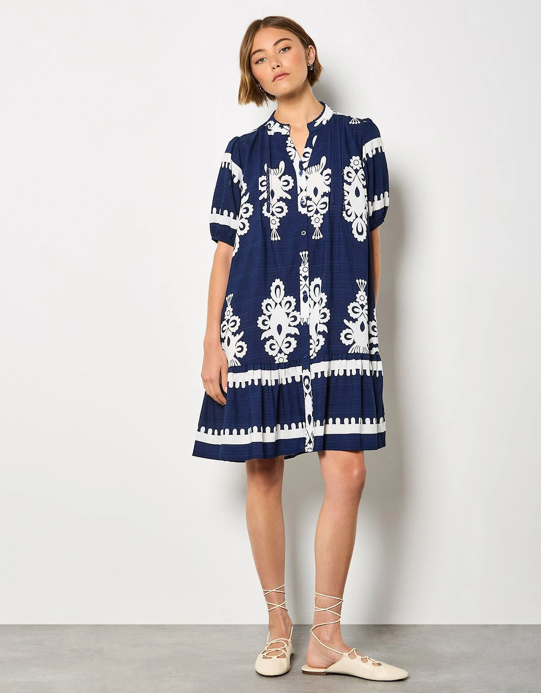 Baroque Print Shirt Mini Dress, 2 of 1