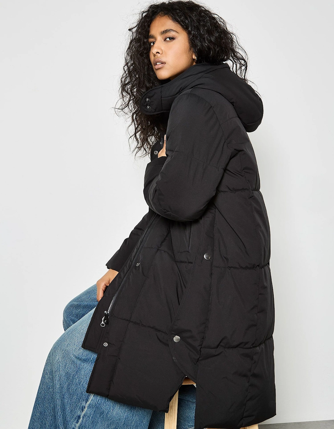 Longline Padded Puffer Coat, 2 of 1