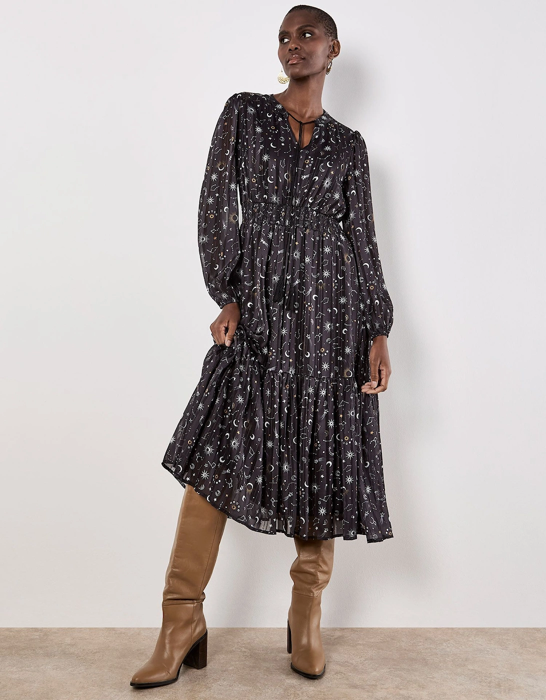 Constellation Shimmer Satin Midaxi Dress, 2 of 1