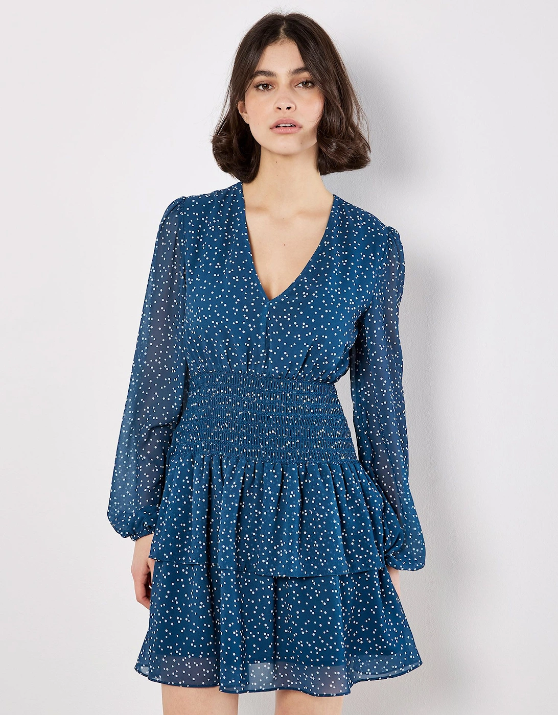 Spot Print Chiffon Mini Dress, 2 of 1