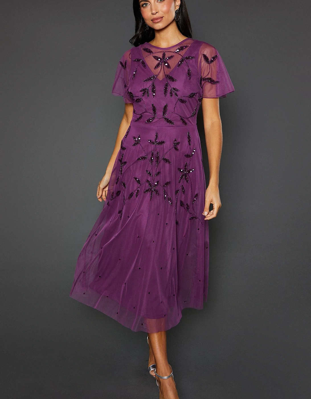 Occasion Embellished Sequin Midi Dress, 2 of 1