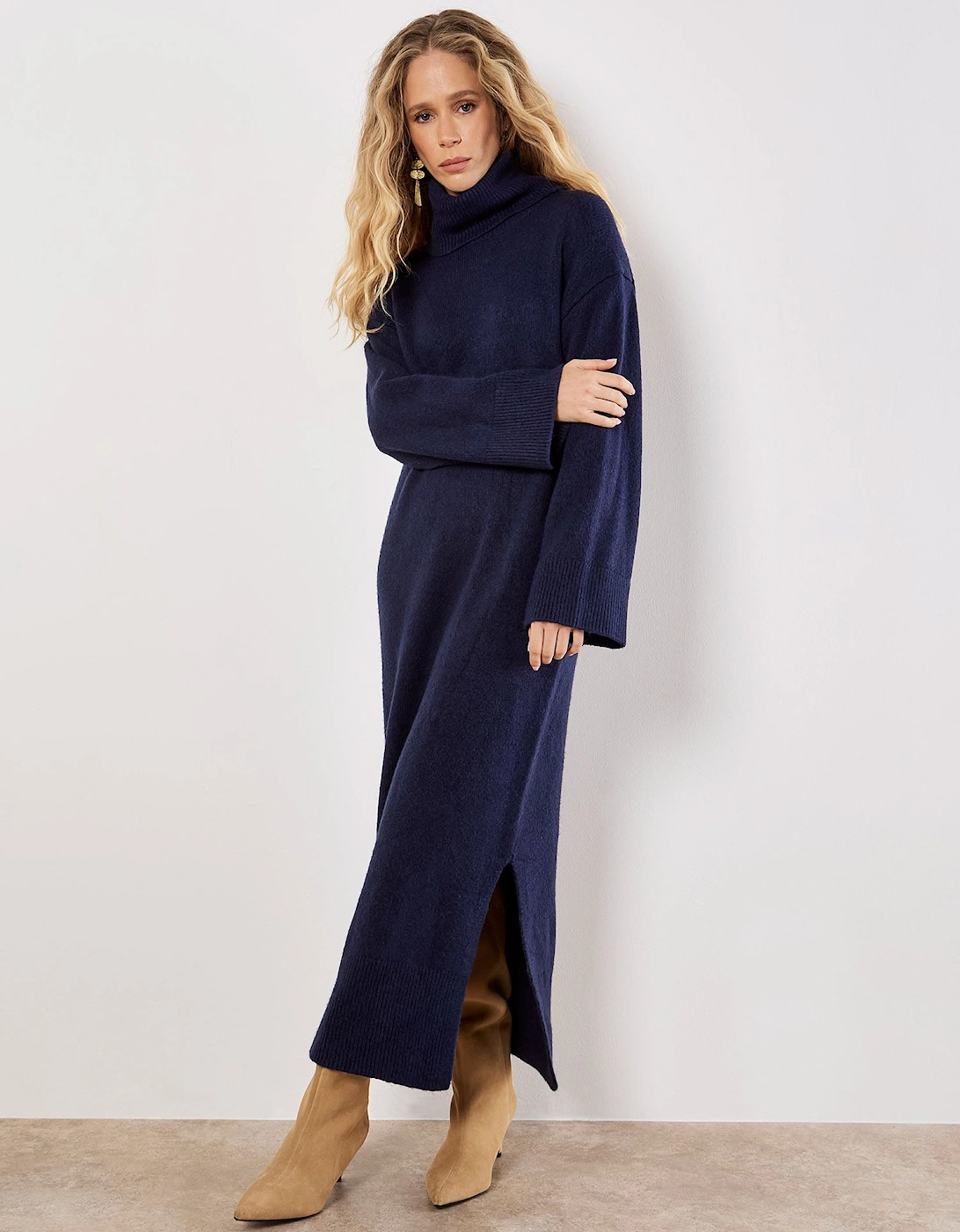 Roll Neck Jumper Maxi Dress, 2 of 1