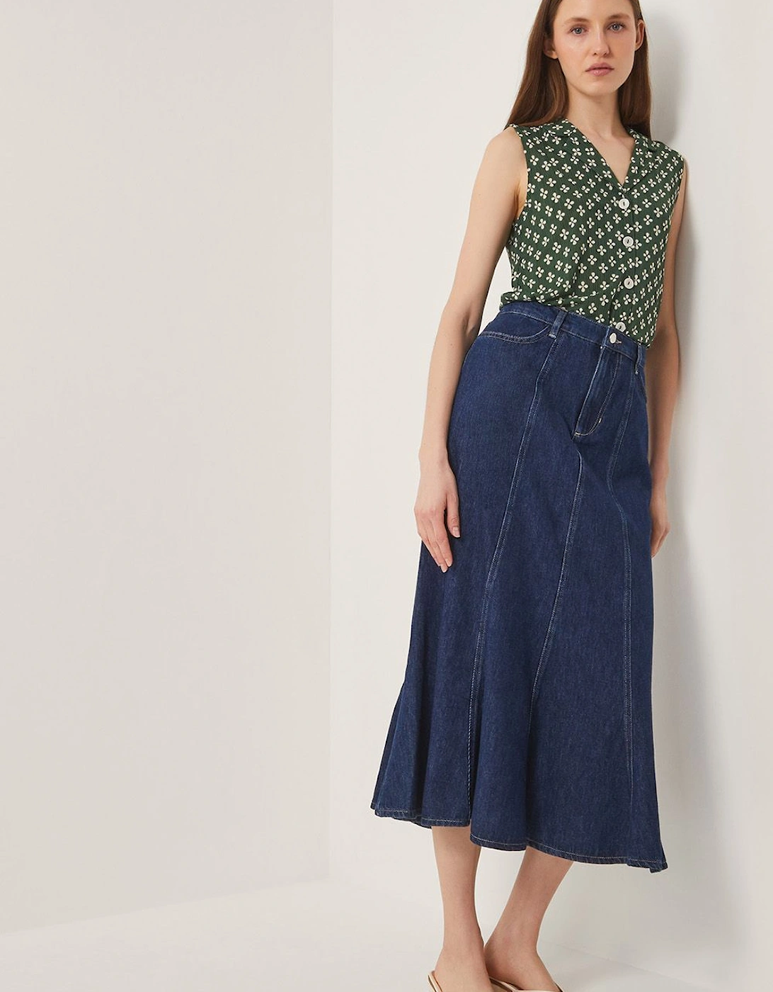 Fran Seam Denim Maxi Skirt Blue, 2 of 1