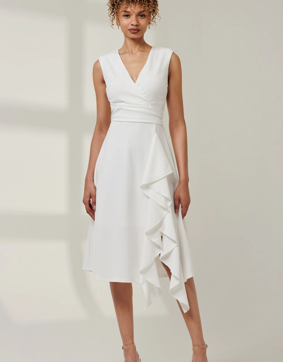 Qiana Ruffle Detail Midi Dress, 2 of 1