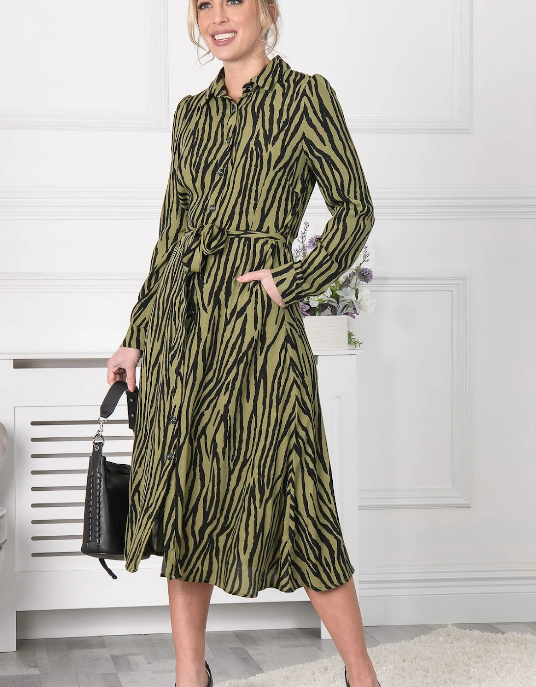 Shea Viscose Shirt Midi Dress, 2 of 1