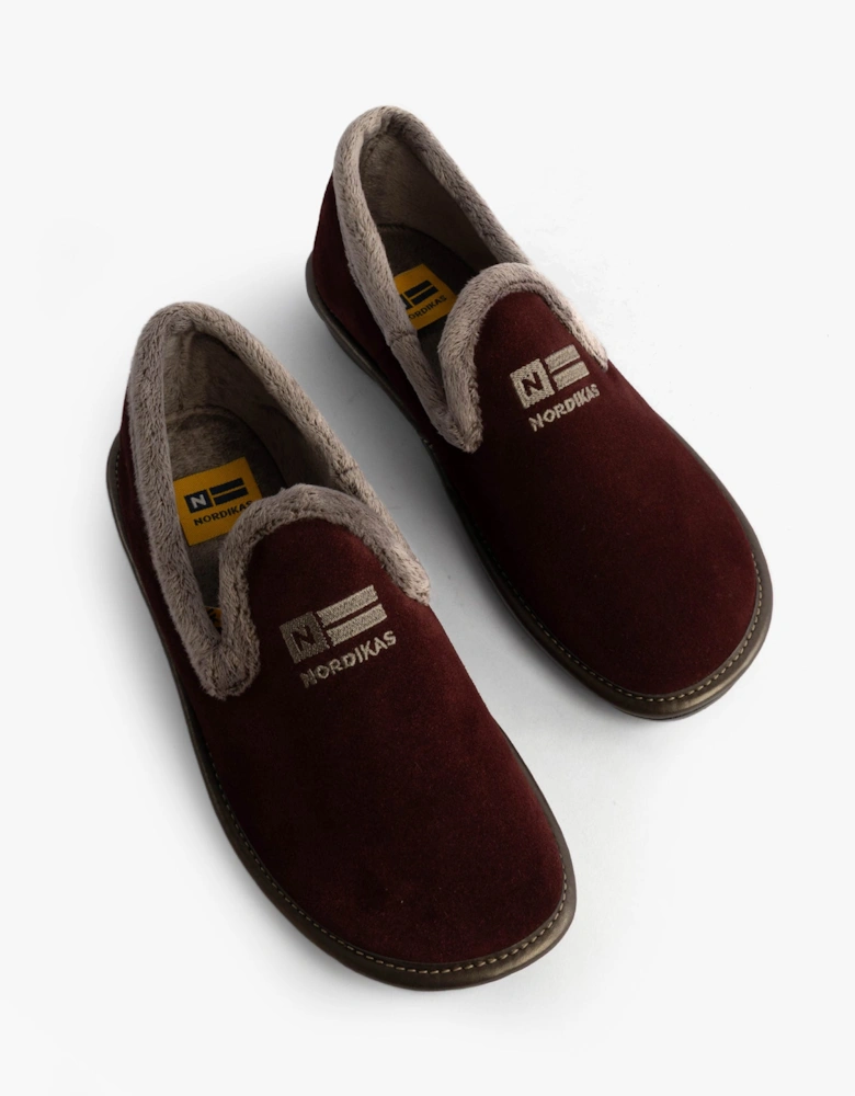 305 Womens Suede Full Slippers Bordo
