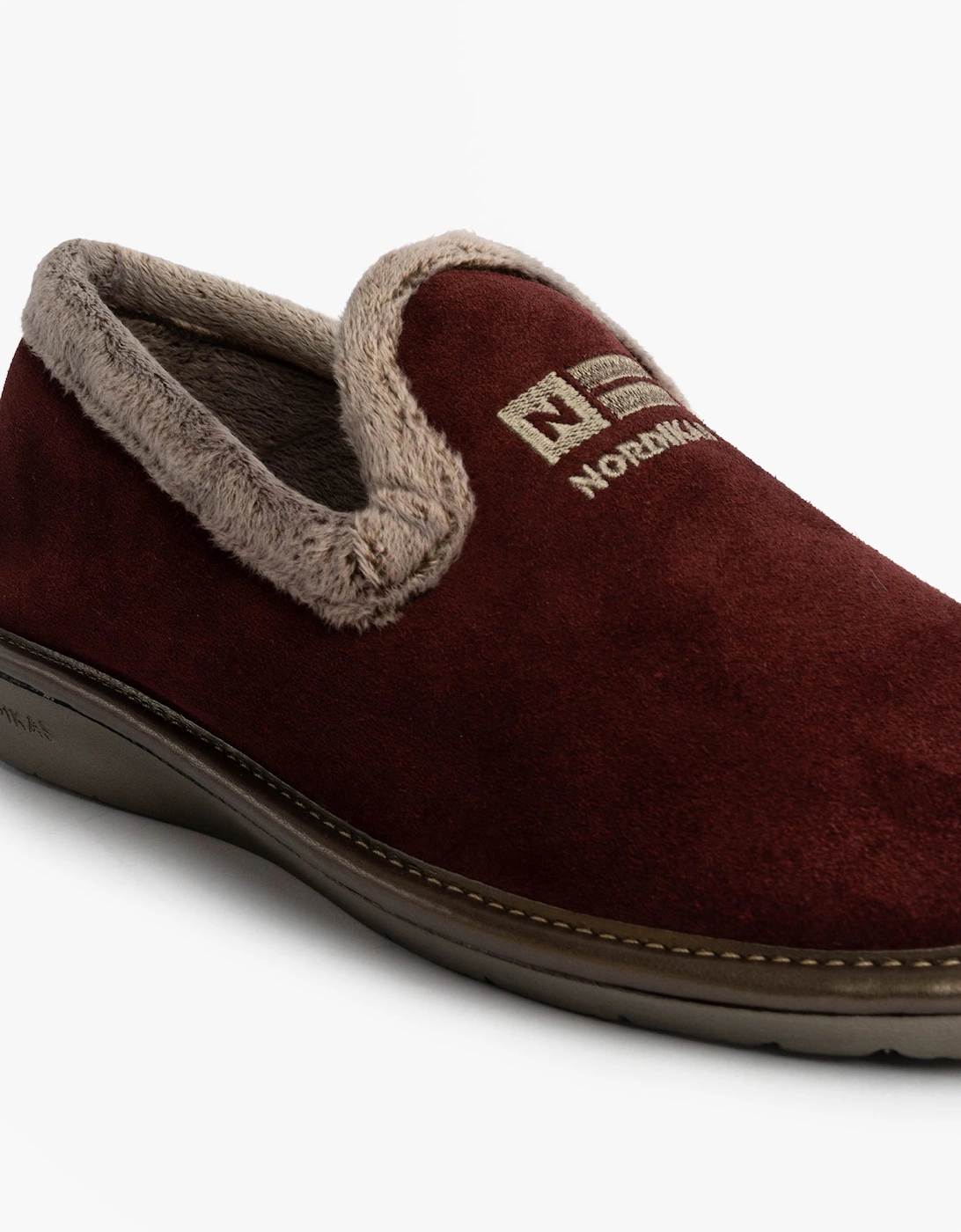 305 Womens Suede Full Slippers Bordo