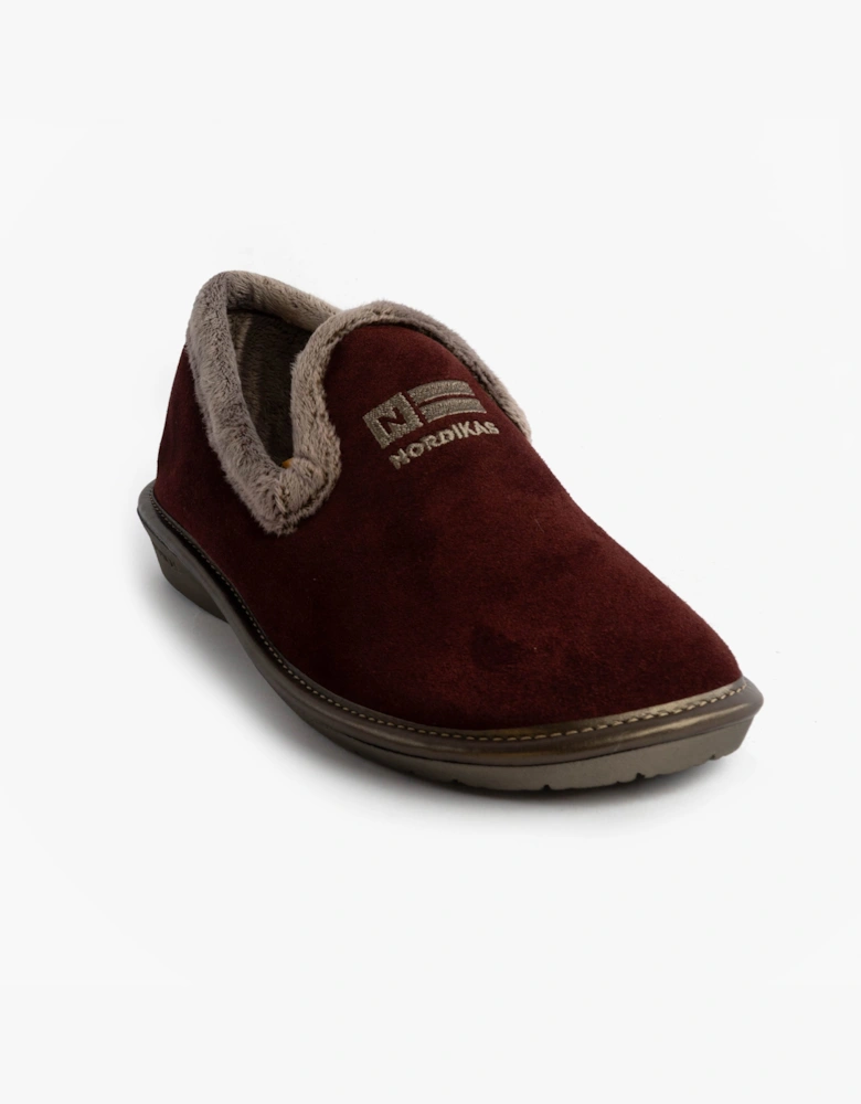 305 Womens Suede Full Slippers Bordo