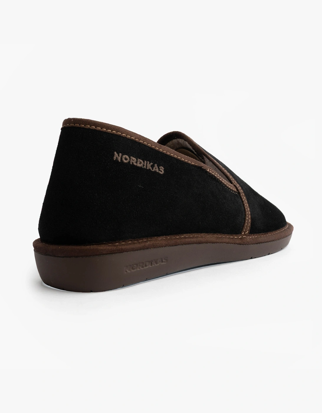 663 Mens Suede Full Slippers Black