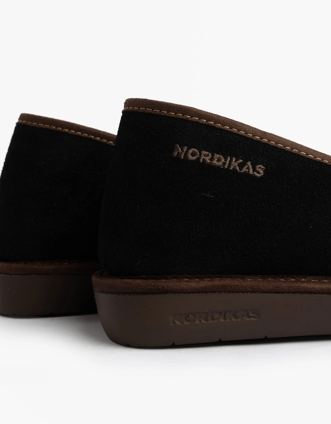 663 Mens Suede Full Slippers Black