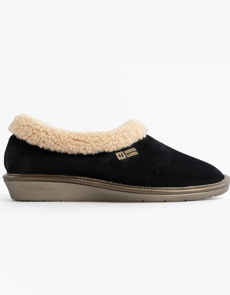 1754 Womens Full Fur Cuff Slippers Marine Blue