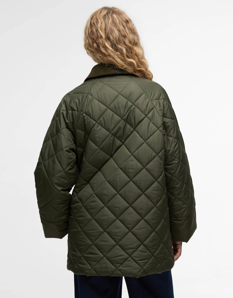 Aldburgh Womens Quilted Jacket - Olive/Ancient Tartan