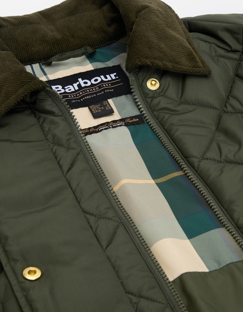Aldburgh Womens Quilted Jacket - Olive/Ancient Tartan