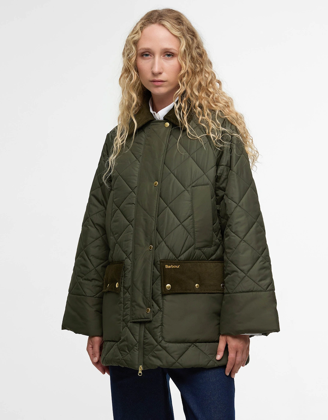 Aldburgh Womens Quilted Jacket - Olive/Ancient Tartan, 8 of 7