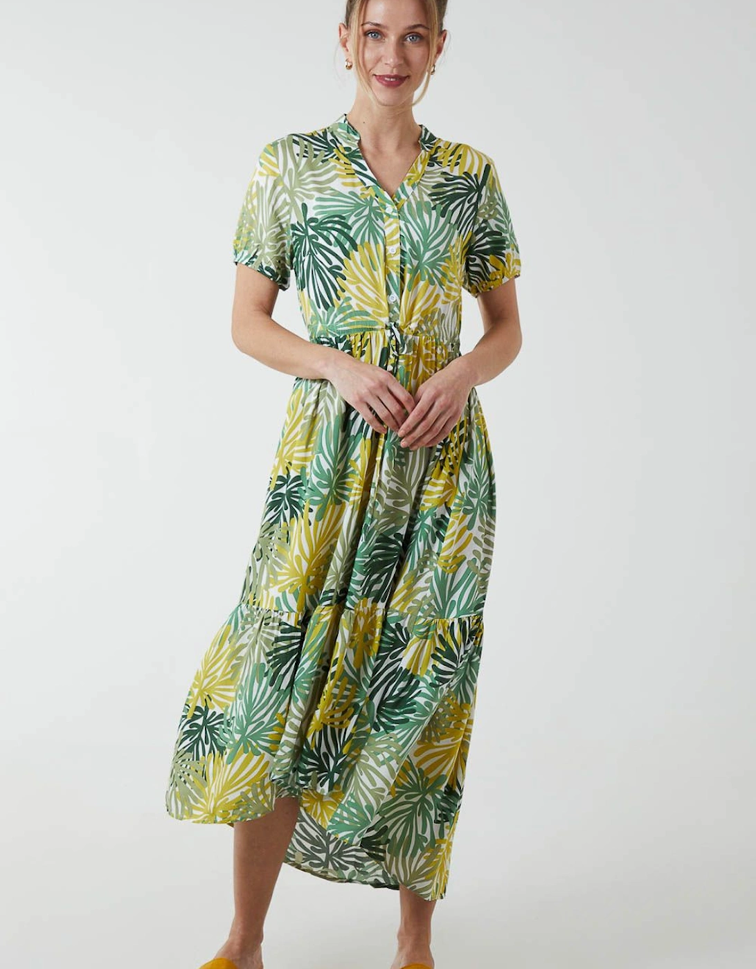 Tropical Palm Asymmetric Hem Dress, 2 of 1