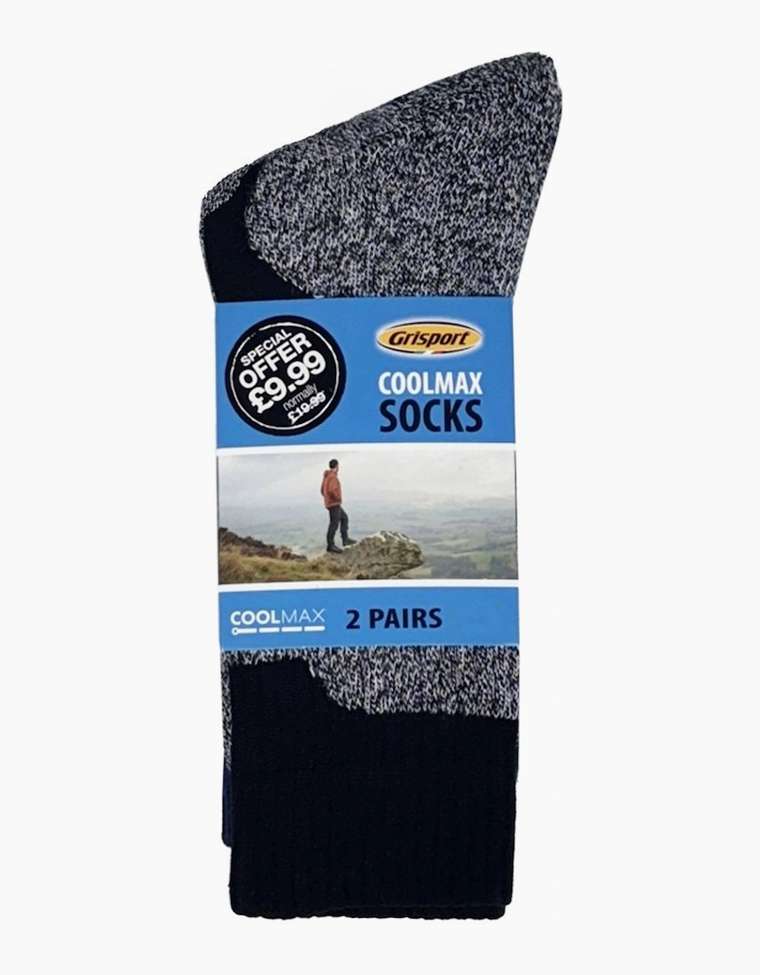 Grisport Unisex Blue Coolmax 2 Pack Socks - Size: One Size