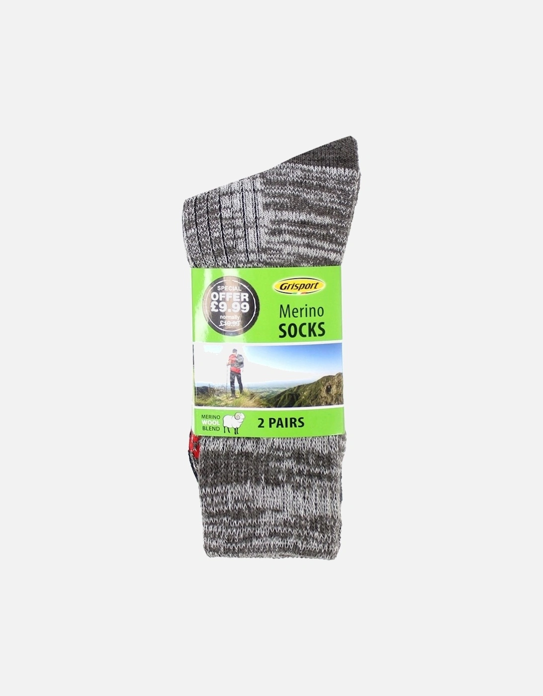 Merino Wool 2 Pack Mens Socks (M) (39/42), 3 of 2