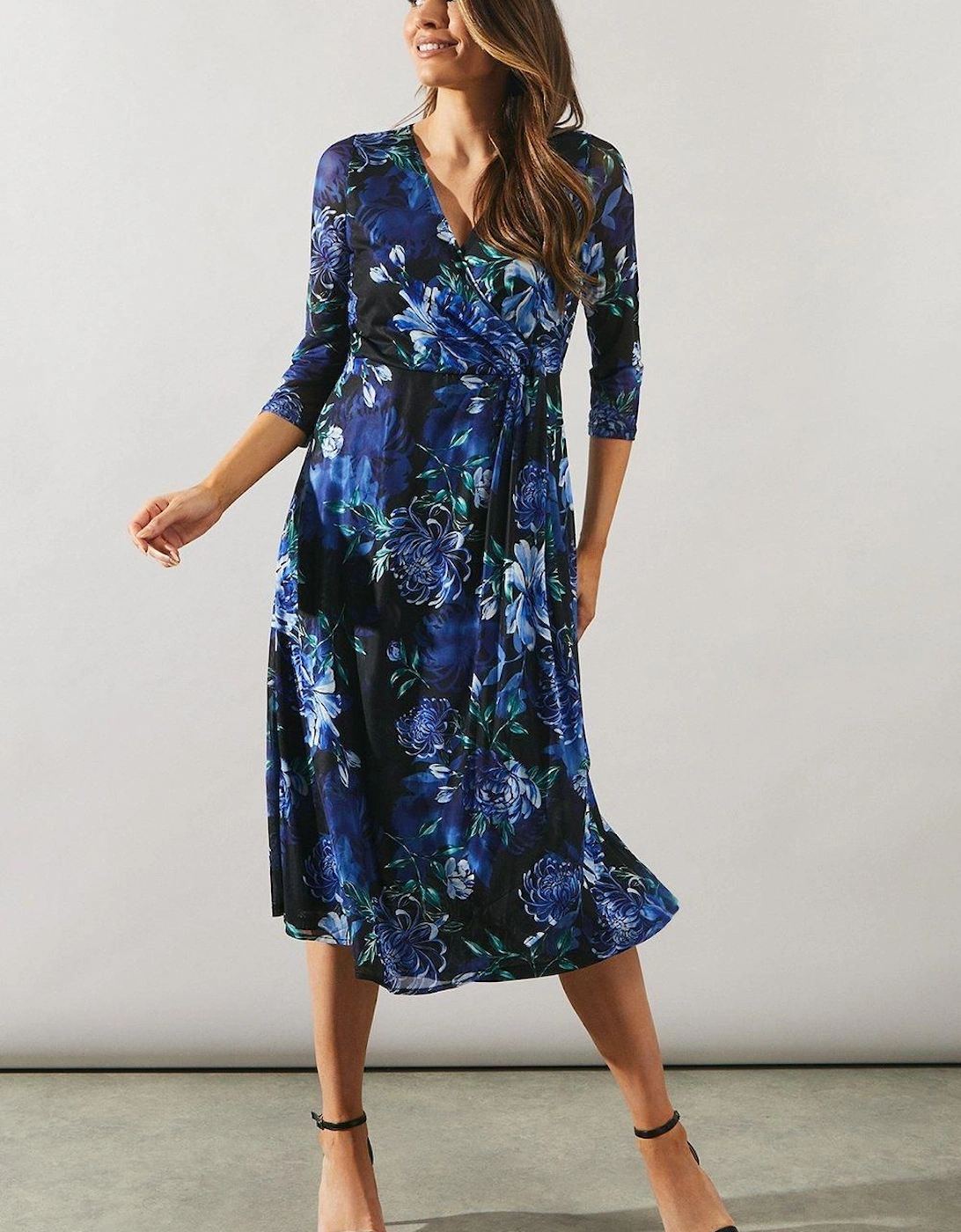 Occasion Mesh Twisted Pleat Midi Dress, 2 of 1