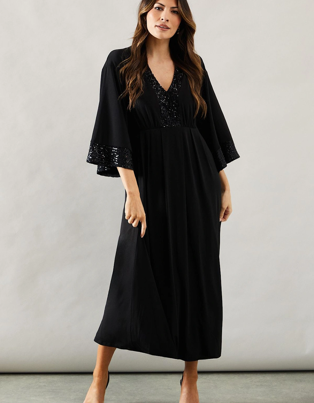 Occasion Sequin Kimono Sleeve Midaxi Dress, 2 of 1