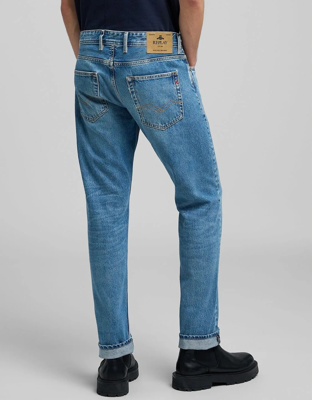 Grover Straight Fit Jeans - Medium Blue