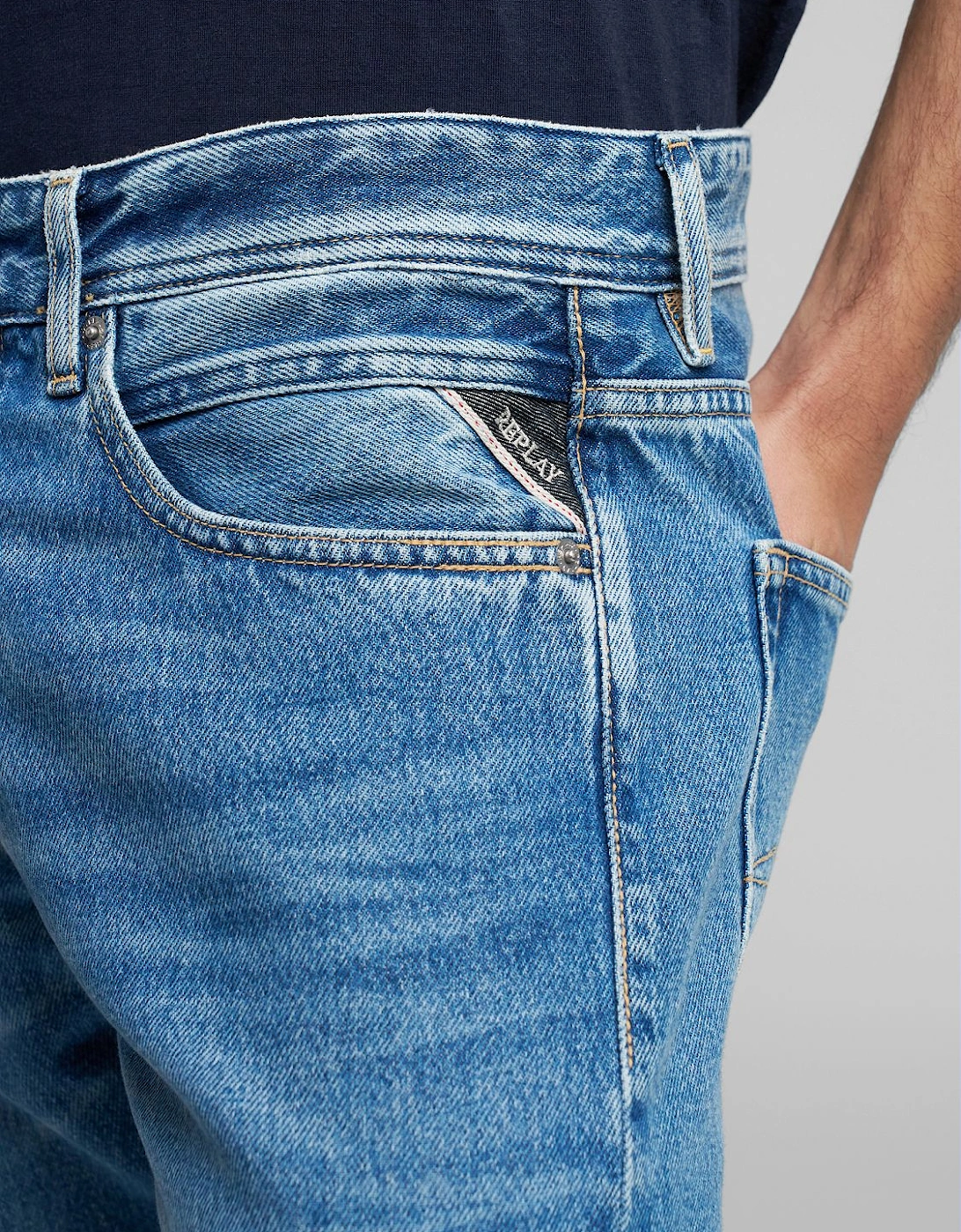 Grover Straight Fit Jeans - Medium Blue