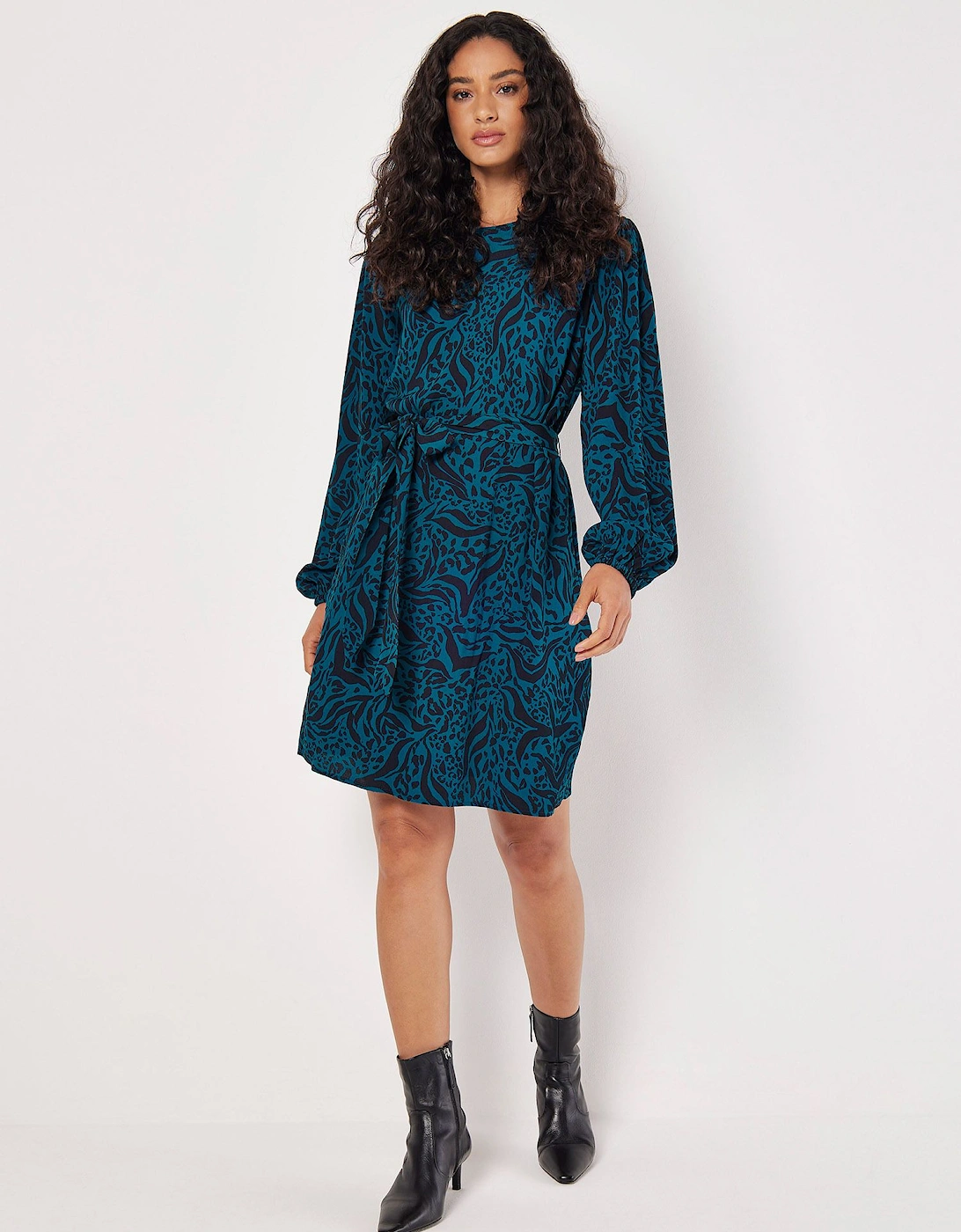 Mixed Animal Print Shift Mini Dress, 2 of 1