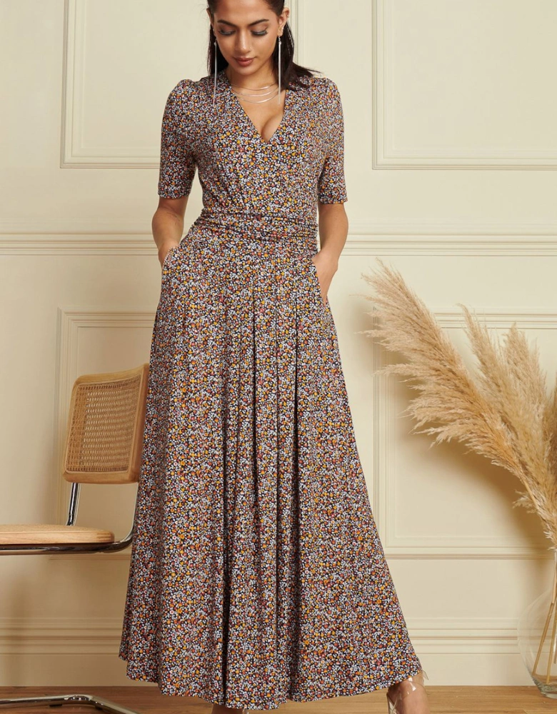 Wrap Front Viscose Maxi Dress