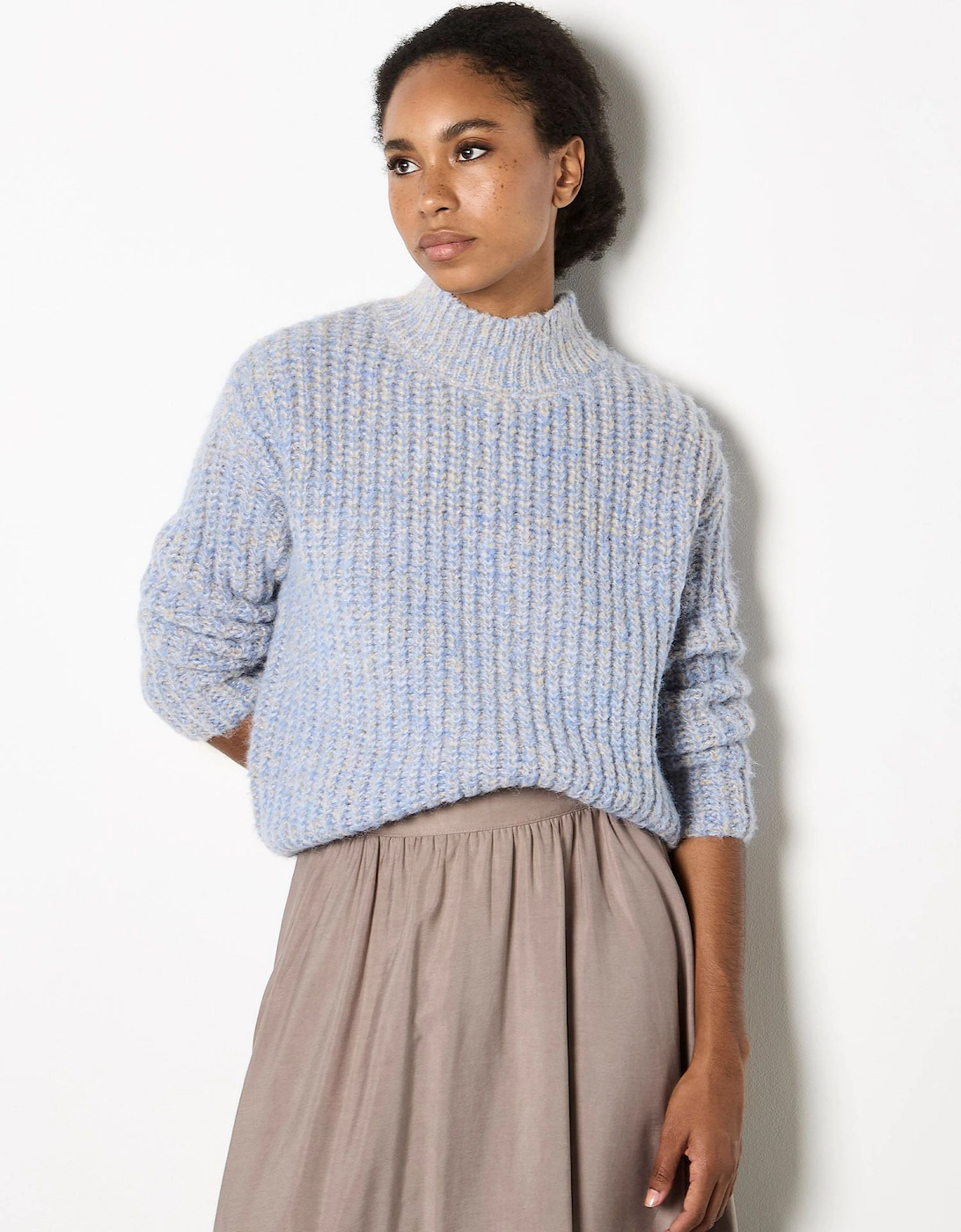 Mock Neck Soft Chunky Knit Jumper, 2 of 1