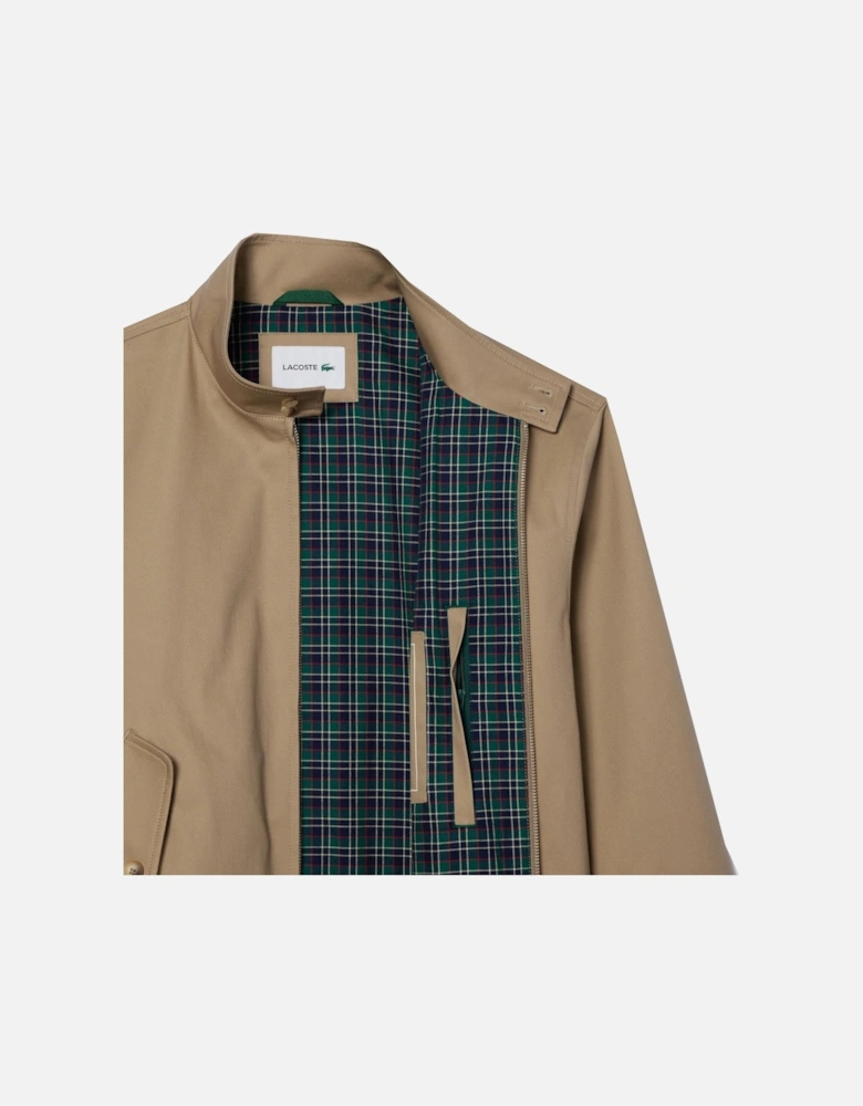 Men's Beige Water Repellent Twill Harrington Jacket