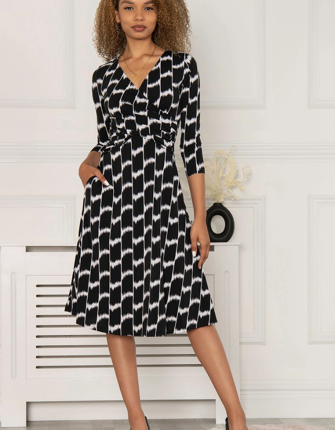 Petra 3/4 Sleeve Ruched Dress, 2 of 1