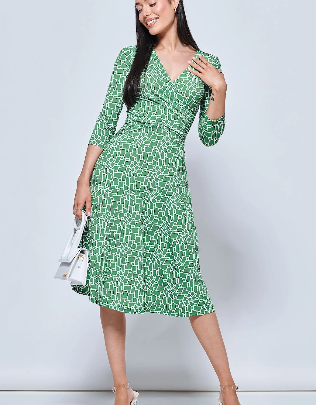 Willa Geometric Print Jersey Dress, 2 of 1