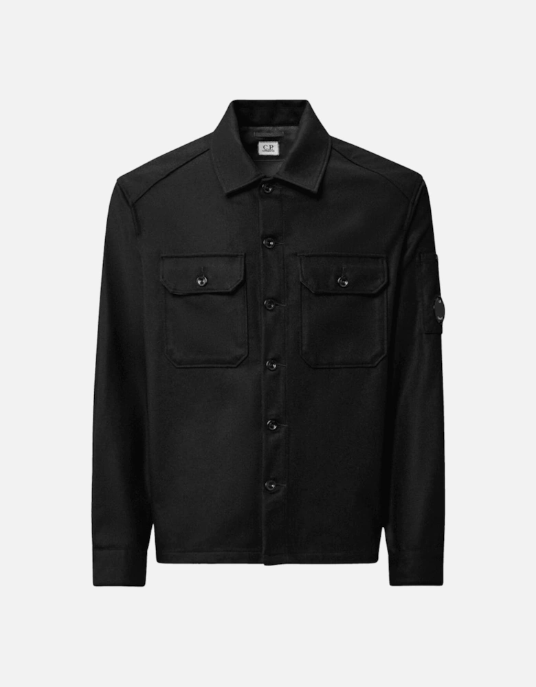 Felt Black Button Down Overshirt