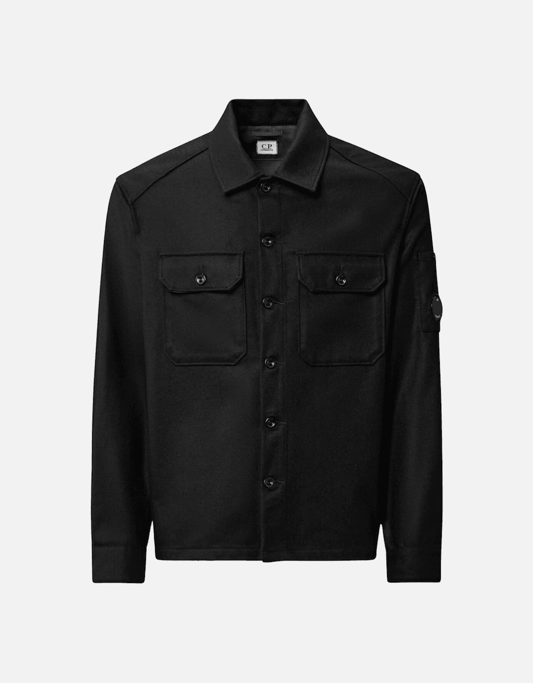 Felt Black Button Down Overshirt, 4 of 3