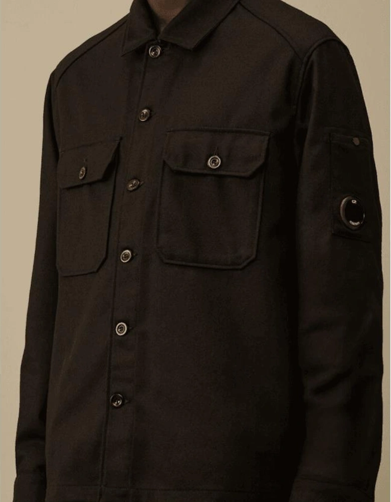 Felt Black Button Down Overshirt