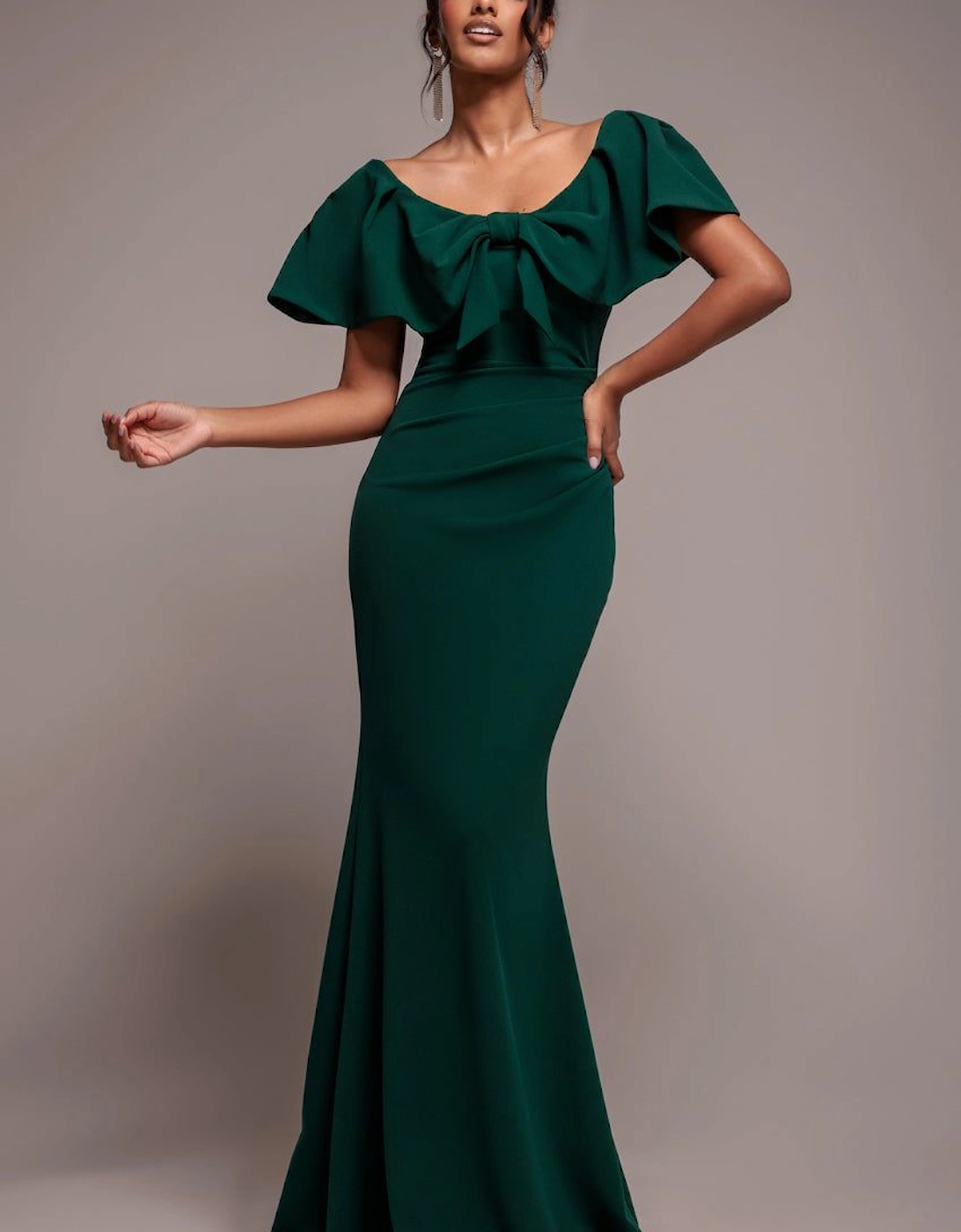 Cape Sleeve Detail Front Tie Maxi Dress, 2 of 1