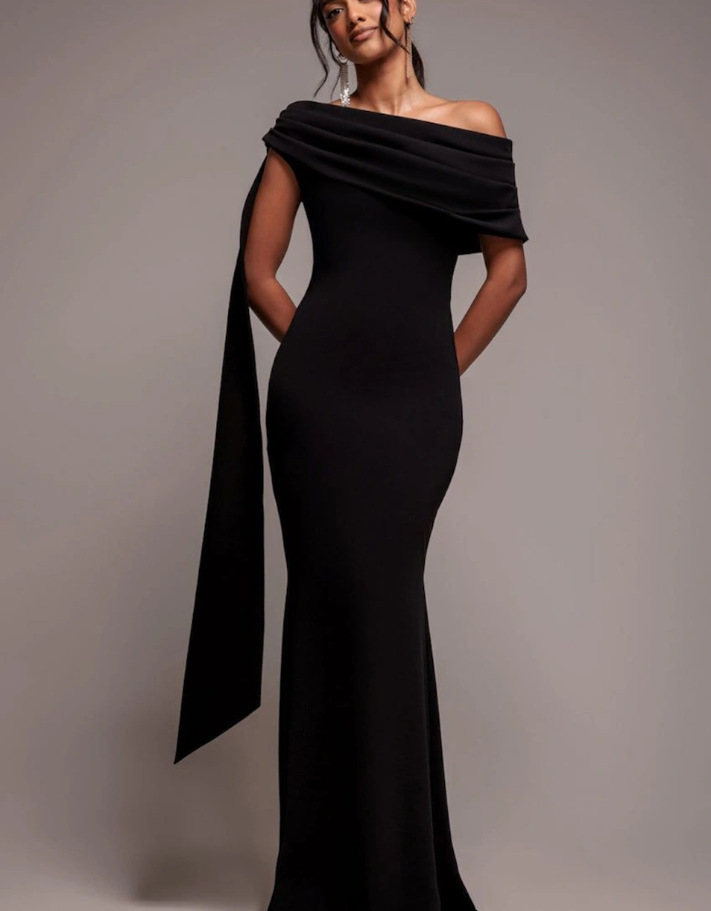 Sash One Shoulder Bardot Maxi Dress