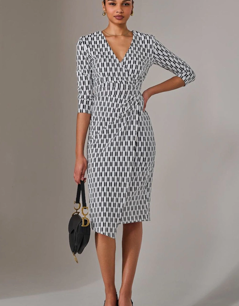 3/4 Sleeve Wrap Shift Dress
