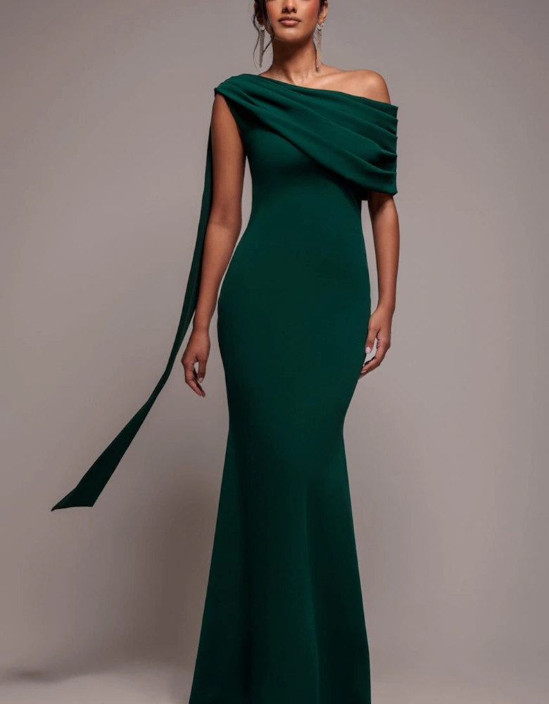 Sash One Shoulder Bardot Maxi Dress